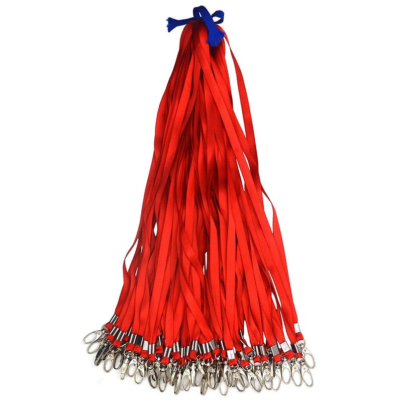 Beebel Red Lanyards 50Pcs 18" Lanyard with Badge Clip - Image 5